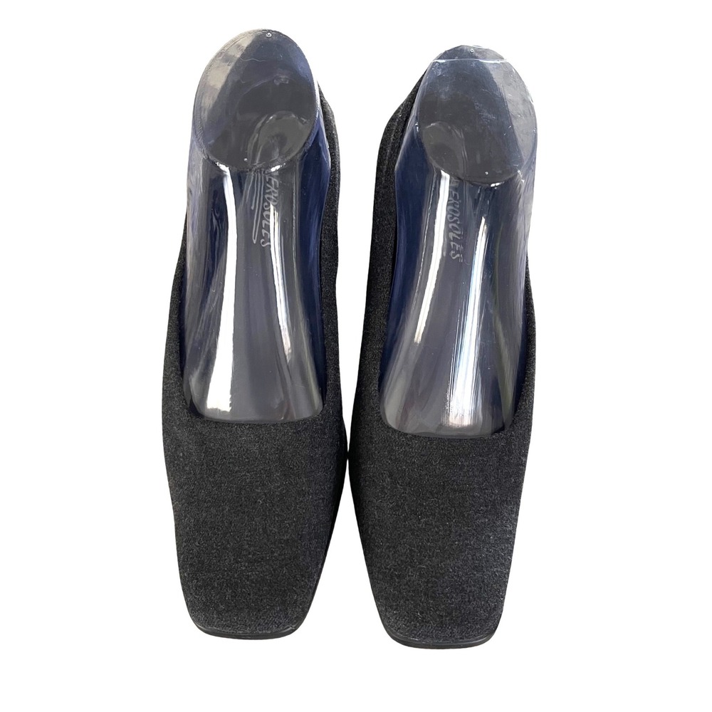 AEROSOLES charcoal colored Square-Toe Low Heel Pumps